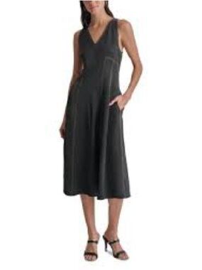 Sleeveless V-Neck Midi Dress